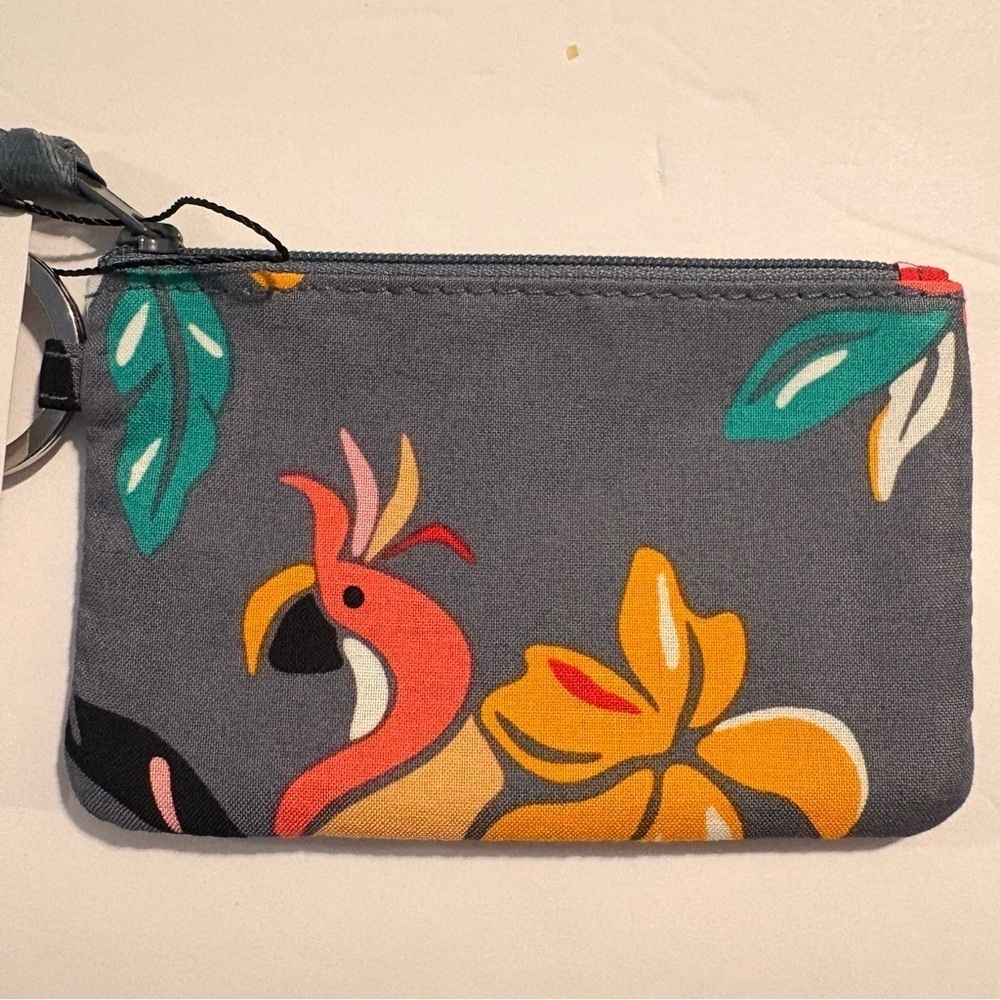 🆕 Vera Bradley Gray ID Holder with Colorful Floral Accents